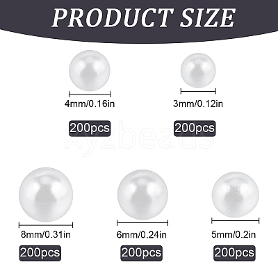 Imitation Pearl Acrylic Beads OACR-SC0001-61B-1