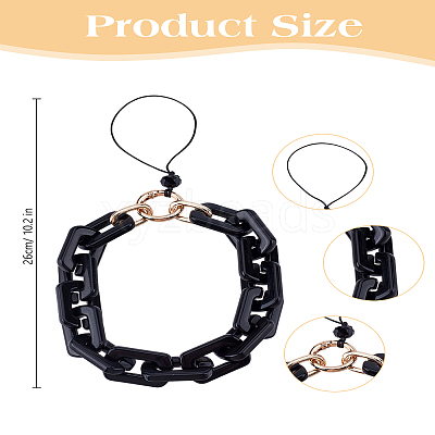 1Pc Alloy & Acrylic Mobile Straps HJEW-LP0001-48B-1