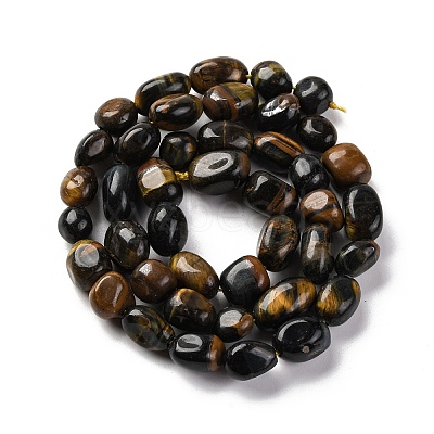 Natural Yellow Blue Tiger Eye(Dyed & Heated) Beads Strands G-G146-A17-01-1