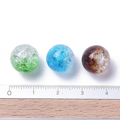 Two Tone Transparent Crackle Acrylic Beads CACR-R009-12mm-M-1