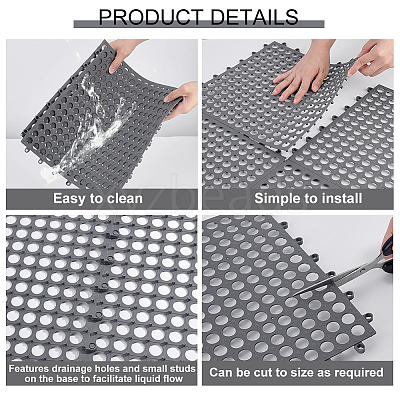 24Pcs Square PVC Plastic Anti-slip Mat for Shower Room AJEW-WA0001-88-1