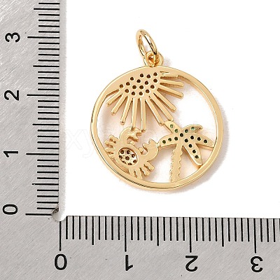 Brass Micro Pave Green Cubic Zirconia Pendants CU-CBA6344-08G-1