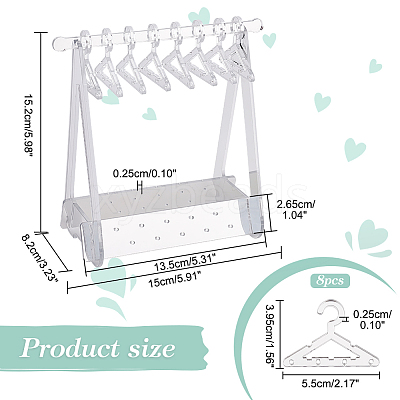 1 Set Coat Hanger Shaped Acrylic Earring Display Stands EDIS-PH0001-90C-1