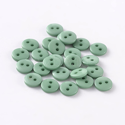 2-Hole Flat Round Resin Sewing Buttons for Costume Design BUTT-E119-24L-12-1