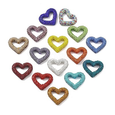 Heart Shape Polymer Clay Rhinestone Beads CLAY-NH0001-09A-1