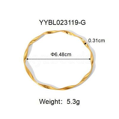 Classic Stainless Steel Twist Bangles YS7860-1-1