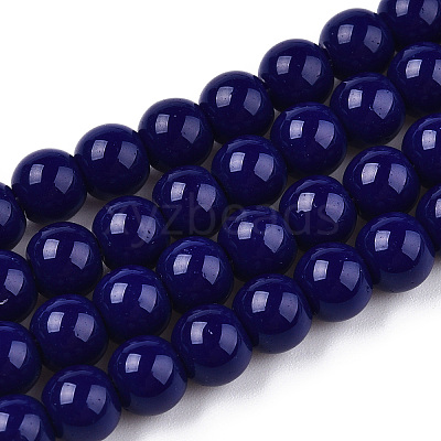 Opaque Solid Color Glass Beads Strands GLAA-T032-P6mm-03-1