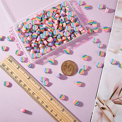 200Pcs 2 Style Handmade Polymer Clay Beads CLAY-SC0001-56-1