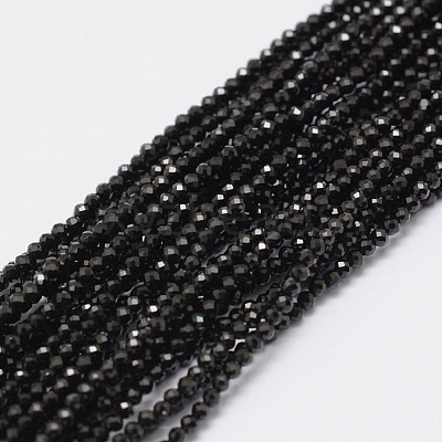 Natural Black Spinel Beads Strands G-E351-01-1