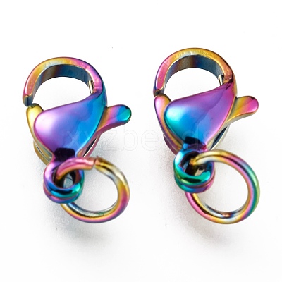 Ion Plating(IP) 304 Stainless Steel Lobster Claw Clasps STAS-G240-01B-C-1