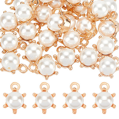 Shell Pearl Round Charms PALLOY-AB00020-1