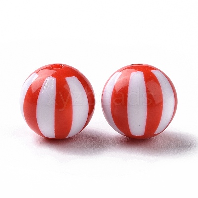 Opaque Acrylic Stripe Beads OACR-E009-02E-1