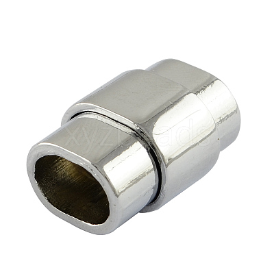 Rectangle Alloy Magnetic Clasps with Glue-in Ends for Jewelry Making PALLOY-S008-1