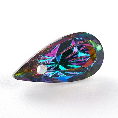 Embossed Glass Rhinestone Pendants GLAA-J101-06A-001VO-1