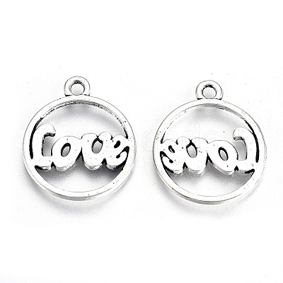Tibetan Style Alloy Pendants TIBE-S323-025AS-RS-1