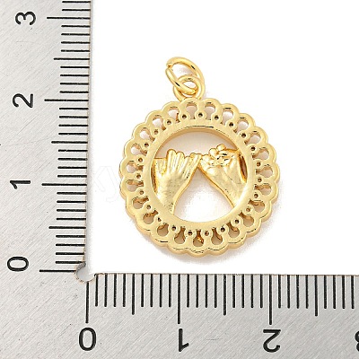 Brass Micro Pave Clear Cubic Zirconia Pendants KK-U007-01G-06-1
