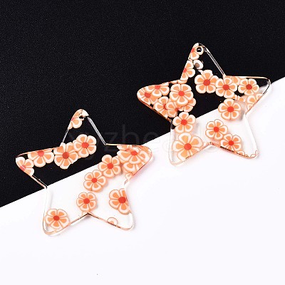 Transparent Clear Cellulose Acetate(Resin) Pendants LS-KY-T040-64D-1