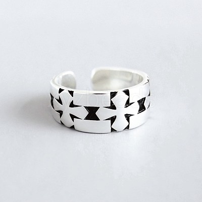 Women's Adjustable Brass Cuff Rings RJEW-BB49432-A-1