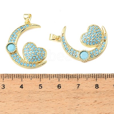Brass Micro Pave Sky Blue Cubic Zirconia Pendants CU-CBA6938-04G-04-1