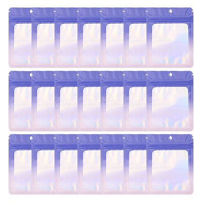 40Pcs Rectangle Glitter Holographic Plastic Resealable Packaging Bags ABAG-TA0001-97B-01-1