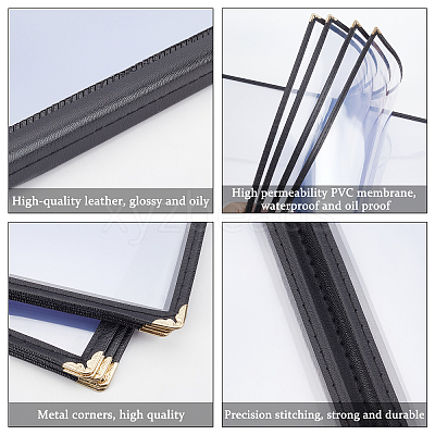 A4 Plastic Menu Book Protector AJEW-WH0237-10-1