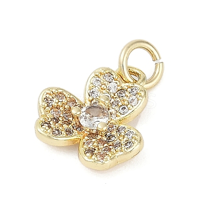 Rack Plating Brass Micro Pave Cubic Zirconia Pendants KK-H509-23G-01-1