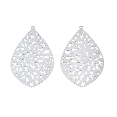 Non-Tarnish 201 Stainless Steel Filigree Big Pendants X-STAS-S118-050-1