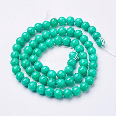 Natural Mashan Jade Round Beads Strands X-G-D263-6mm-XS15-1