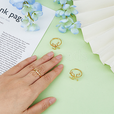 3pcs 3 styles Brass Adjustable Ring Findings FIND-FI0001-06G-1