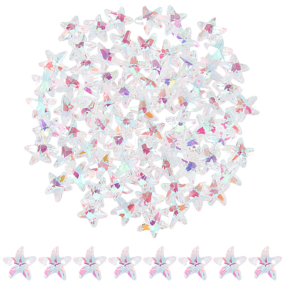 80Pcs Transparent Faceted Glass Connector Charms GLAA-SP0001-88E-02-1