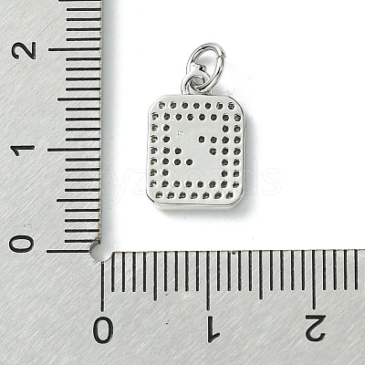 Rack Plating Brass Micro Pave Clear Cubic Zirconia Charms KK-G501-01Z-P-1