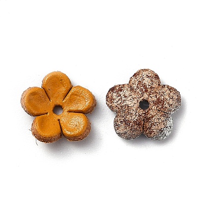5-Petal Eco-Friendly Cowhide Bead Cap FIND-S301-03-M-1