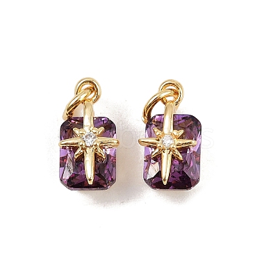 Brass Pave Cubic Zirconia Pendants KK-H078-33G-04-1
