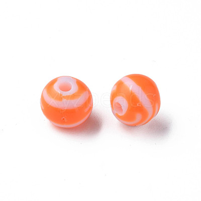 Opaque Striped Acrylic Beads MACR-S373-27D-04-1