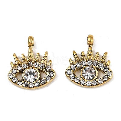 304 Stainless Steel Micro Pave Cubic Zirconia Charms LS-STAS-K302-01B-G-1