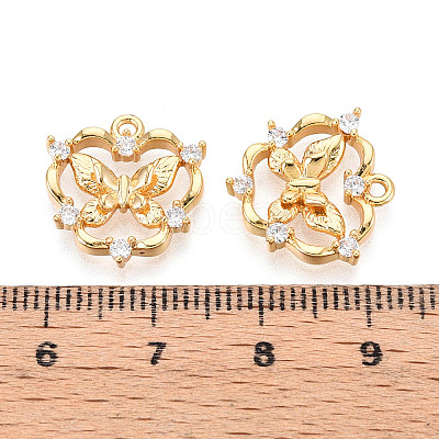 Brass Micro Pave Cubic Zirconia Pendants X1-KK-N263-77B-G-1