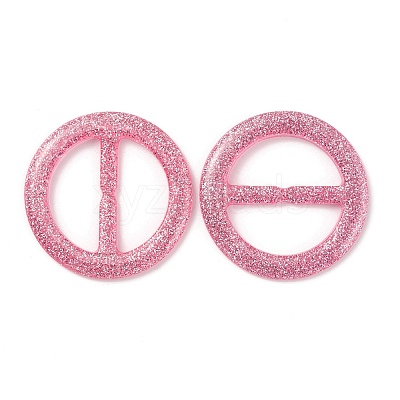 Flat Round Resin Buckle Clasps CRES-WH0013-15K-1