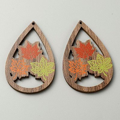 Halloween Theme Printed Wood Big Pendants X1-WOOD-TAC0015-09F-1