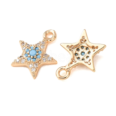 Brass Micro Pave Light Sky Blue Cubic Zirconia Pendants CU-CBAEC99-20G-1