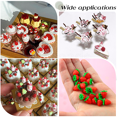 60Pcs 3 Styles PVC Strawberry Display Decorations DJEW-SC0001-31A-1