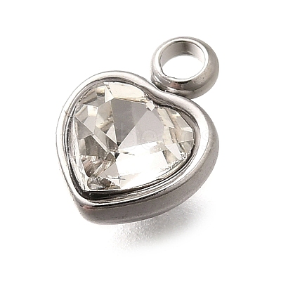 304 Stainless Steel with Rhinestone Pendants STAS-Q346-01P-10-1