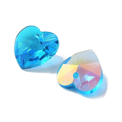 Electroplate Glass Charms GGLA-Z002-02O-1