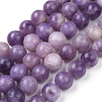 Natural Lepidolite/Purple Mica Stone Beads Strands G-K415-10mm-1