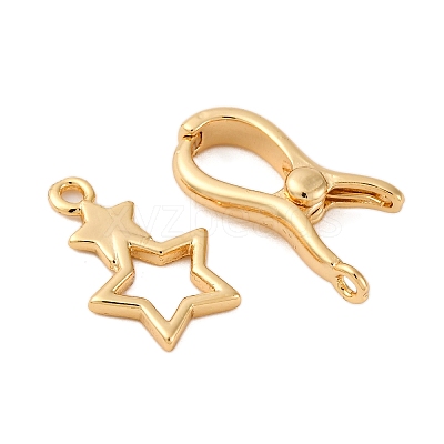 Brass Interlocking Clasps KK-C075-26G-1