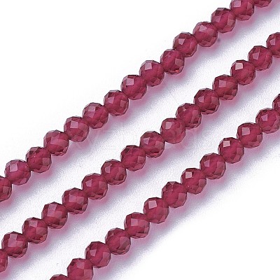 Faceted Glass Beads Strands X-G-F619-09D-3mm-1
