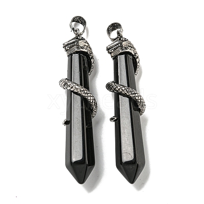 Natural Obsidian Pointed Big Pendants G-F766-07AS-08-1