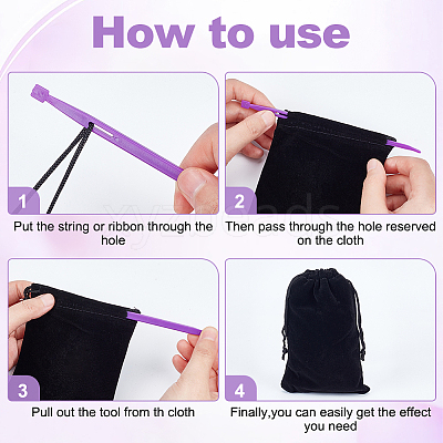 10Pcs 5 Colors Plastic Drawstring Threaders TOOL-NB0002-07-1