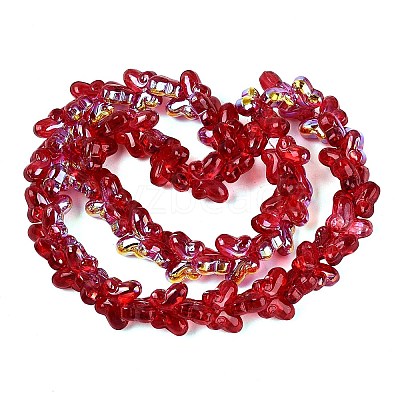Baking Paint Electroplate Transparent Glass Beads Strands EGLA-Q136-03A-11-1