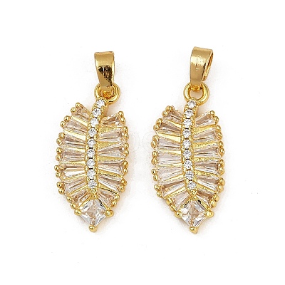 Rack Plating Brass Clear Cubic Zirconia Pendants KK-L236-04B-G-1
