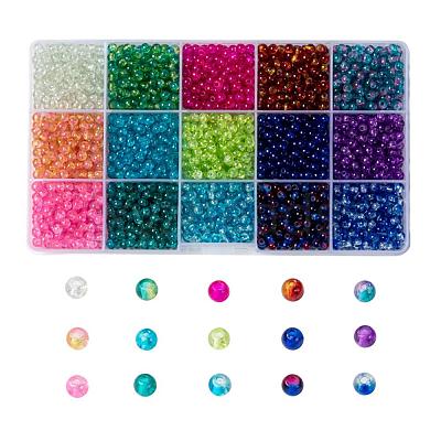 Baking Paint Crackle Glass Beads CCG-X0011-01-4mm-1
